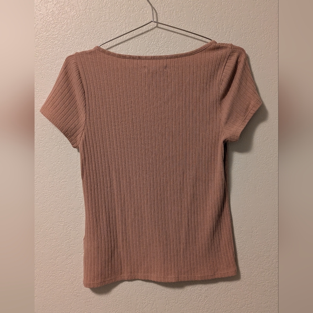 Madewell Ribbed Mauve Top - Picture 2 of 4
